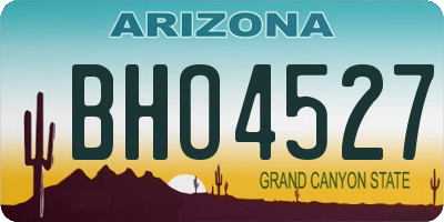 AZ license plate BHO4527