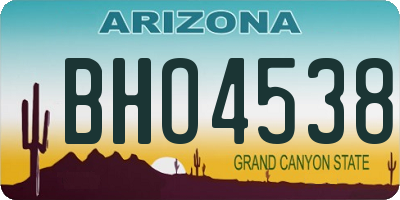 AZ license plate BHO4538