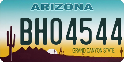 AZ license plate BHO4544