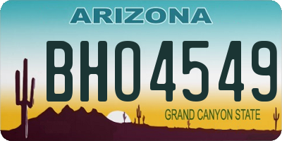 AZ license plate BHO4549