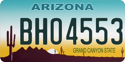 AZ license plate BHO4553