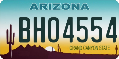 AZ license plate BHO4554