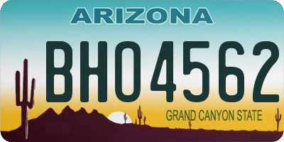 AZ license plate BHO4562