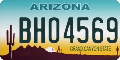 AZ license plate BHO4569