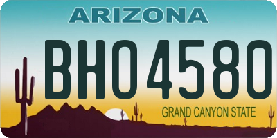 AZ license plate BHO4580