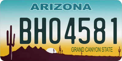 AZ license plate BHO4581