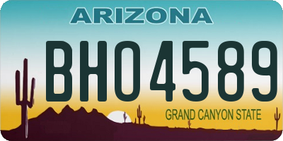 AZ license plate BHO4589