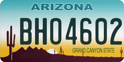 AZ license plate BHO4602