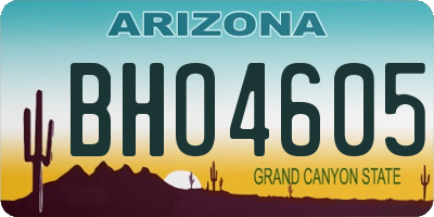AZ license plate BHO4605