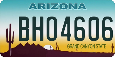 AZ license plate BHO4606