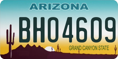AZ license plate BHO4609