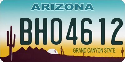 AZ license plate BHO4612
