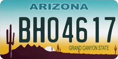 AZ license plate BHO4617