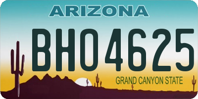 AZ license plate BHO4625