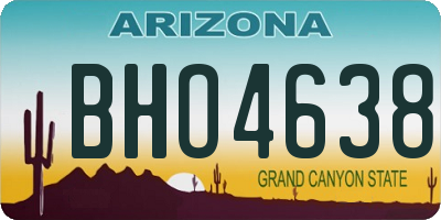 AZ license plate BHO4638