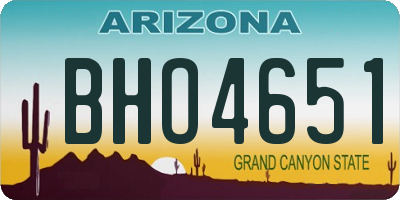 AZ license plate BHO4651