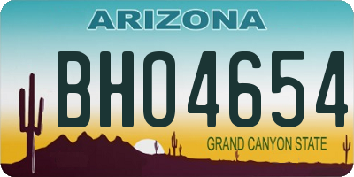 AZ license plate BHO4654