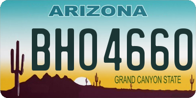AZ license plate BHO4660