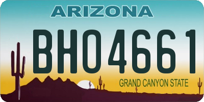 AZ license plate BHO4661