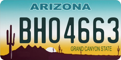 AZ license plate BHO4663