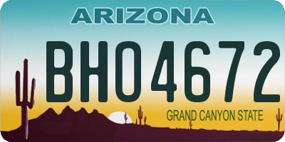 AZ license plate BHO4672
