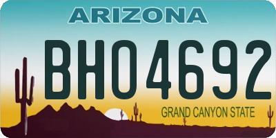 AZ license plate BHO4692