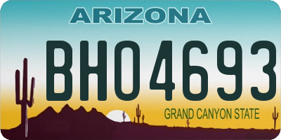 AZ license plate BHO4693