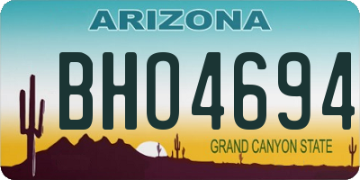 AZ license plate BHO4694