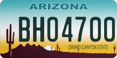 AZ license plate BHO4700