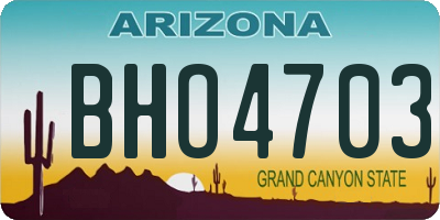 AZ license plate BHO4703