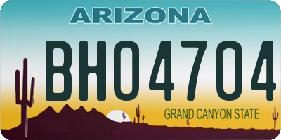 AZ license plate BHO4704