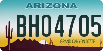AZ license plate BHO4705