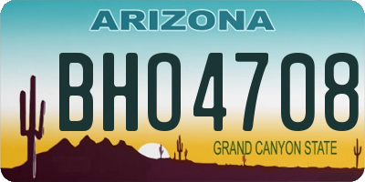 AZ license plate BHO4708