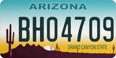 AZ license plate BHO4709