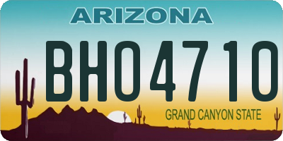 AZ license plate BHO4710