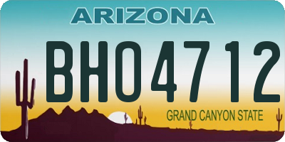 AZ license plate BHO4712
