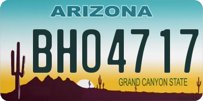 AZ license plate BHO4717