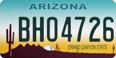 AZ license plate BHO4726