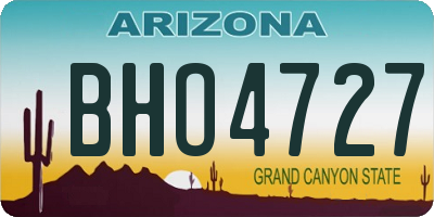 AZ license plate BHO4727
