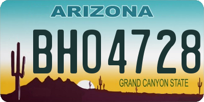 AZ license plate BHO4728