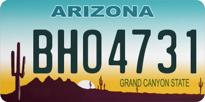 AZ license plate BHO4731