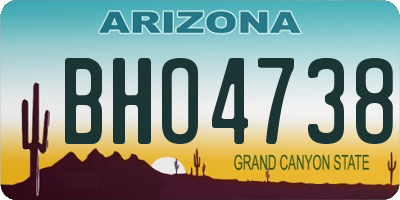 AZ license plate BHO4738