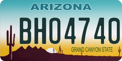 AZ license plate BHO4740