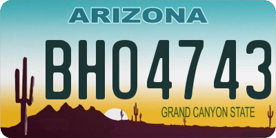 AZ license plate BHO4743