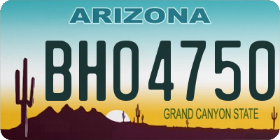 AZ license plate BHO4750