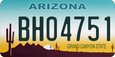 AZ license plate BHO4751