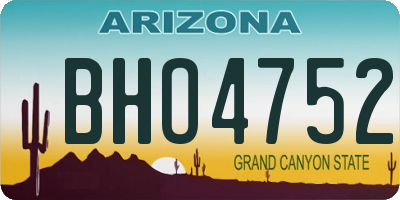 AZ license plate BHO4752