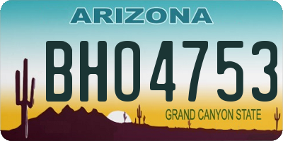 AZ license plate BHO4753