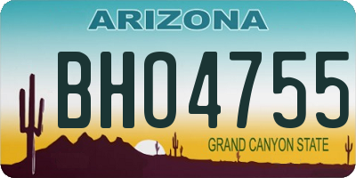 AZ license plate BHO4755