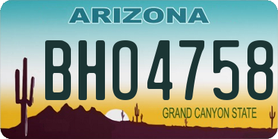 AZ license plate BHO4758